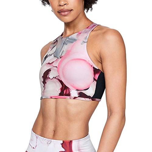 언더아머 Under Armour Womens Breathelux Carved Rib Print Sports Bra