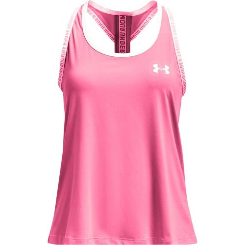 언더아머 Under Armour Girls Knockout Tank , Cerise (654)/White , Youth Medium