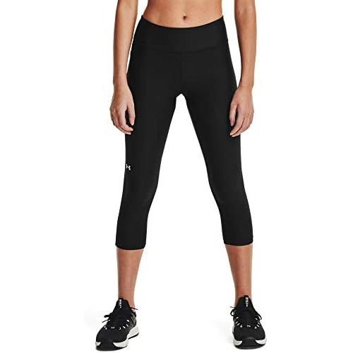 언더아머 Under Armour Womens HeatGear Mid No-Slip Waistband Pocketed Capri