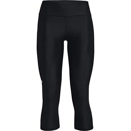 언더아머 Under Armour Womens HeatGear Mid No-Slip Waistband Pocketed Capri