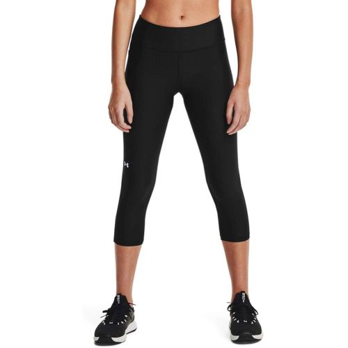 언더아머 Under Armour Womens HeatGear Mid No-Slip Waistband Pocketed Capri