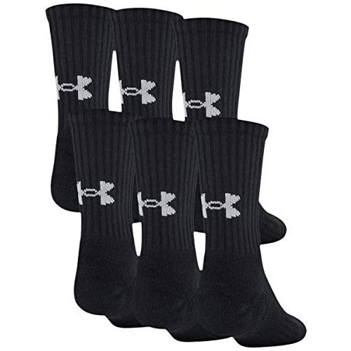 언더아머 Under Armour Youth Cotton Crew Socks, Multipairs