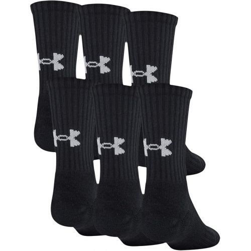 언더아머 Under Armour Youth Cotton Crew Socks, Multipairs