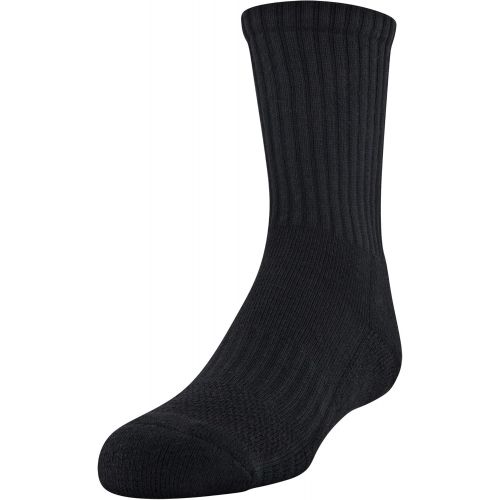 언더아머 Under Armour Youth Cotton Crew Socks, Multipairs