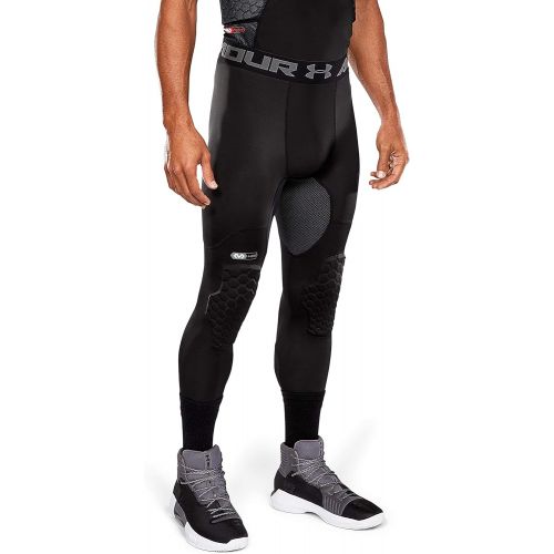 언더아머 Under Armour Basketball Hex Padded Tights, Compression Tights with Pads for Basketball, Lacrosse, Football