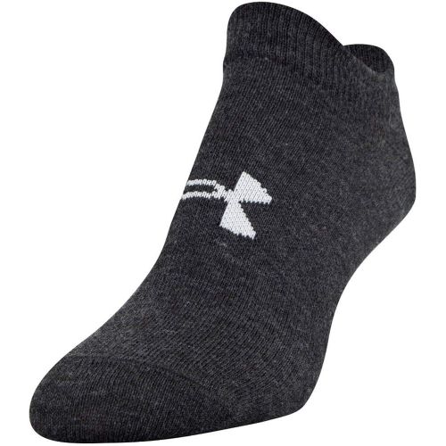 언더아머 Under Armour Womens Essential 2.0 Lightweight No Show Socks, 6-Pairs , Black/White Assorted , Medium