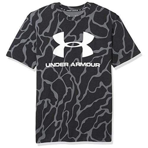 언더아머 Under Armour Mens Sportstyle Printed Logo Short Sleeve Training Workout Shirt Short Sleeve