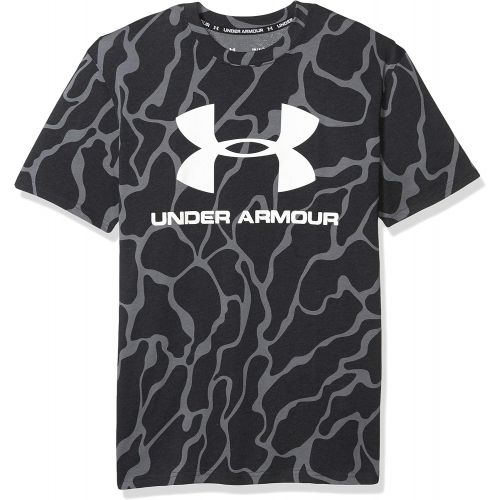 언더아머 Under Armour Mens Sportstyle Printed Logo Short Sleeve Training Workout Shirt Short Sleeve