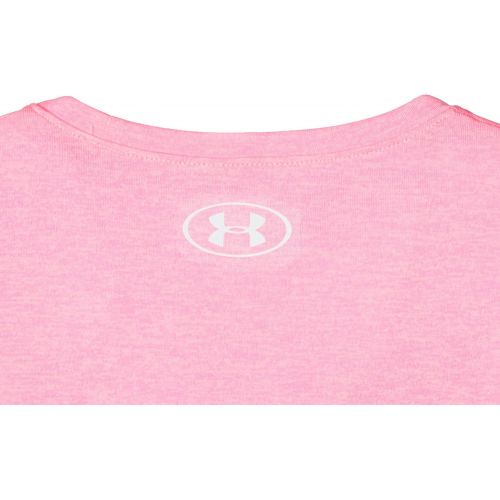 언더아머 Under Armour Girls Big Logo Twist Short Sleeve Training Workout T-Shirt