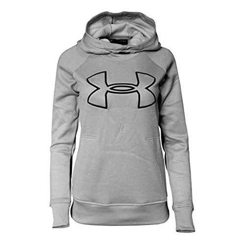 언더아머 Under Armour Womens Hoodie Active Big Logo Pullover 1318396 (Small, Grey Print)