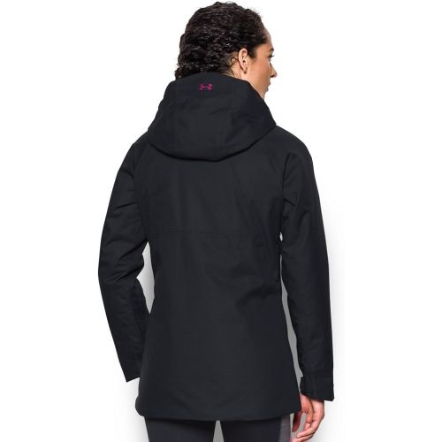 언더아머 Under Armour Womens ColdGear Infrared Snowcrest Jacket, Black/Magenta Shock MD (US 8-10)