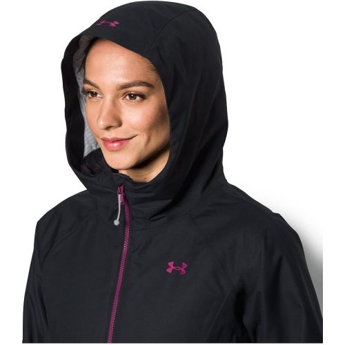 언더아머 Under Armour Womens ColdGear Infrared Snowcrest Jacket, Black/Magenta Shock MD (US 8-10)