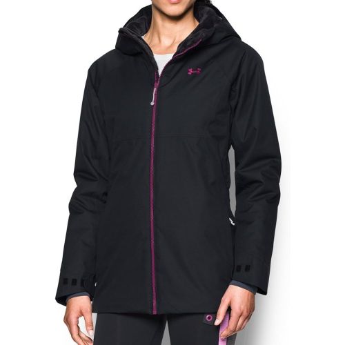 언더아머 Under Armour Womens ColdGear Infrared Snowcrest Jacket, Black/Magenta Shock MD (US 8-10)