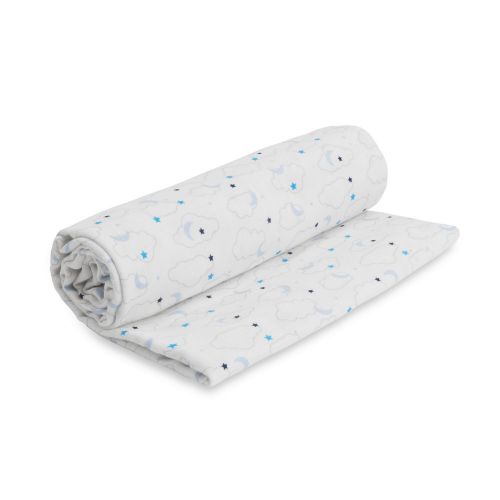  Under the Nile Organic Cotton Baby Muslin Swaddle Blanket (Blue Starry Night Print)