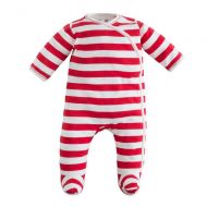 Under the Nile Side Snap Footie - Red Rugby Stripes
