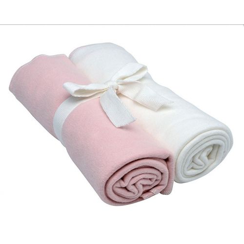  Under the Nile Swaddle Blankets - Blush and Off White 2 Pack