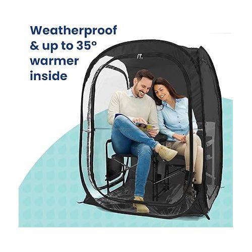  WeatherPod - The Original XXL 1-2 Person Pod - Pop-Up Weather Pod, Protection from Cold, Wind and Rain