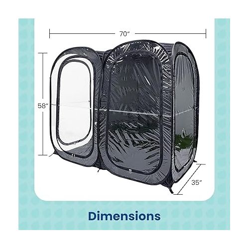  WeatherPod - The Original Pop Up Spectator Pod - Extra Large Weatherproof Pop-Up Pod for up to 2 People - Lightweight, Easy Open & Close - Protection from Cold, Wind and Rain - 70” x 35”