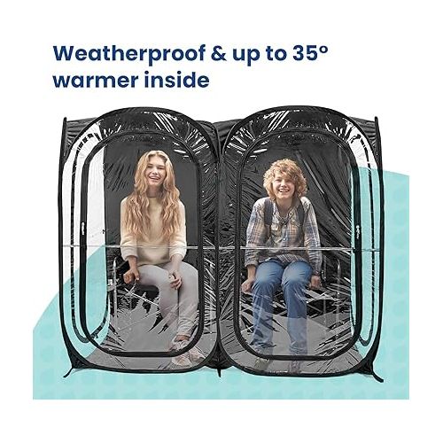  WeatherPod - The Original Pop Up Spectator Pod - Extra Large Weatherproof Pop-Up Pod for up to 2 People - Lightweight, Easy Open & Close - Protection from Cold, Wind and Rain - 70” x 35”