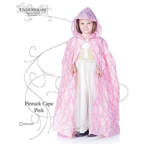 Underwraps Costumes Girls Pink Pintuck Princess Cape, One Size Childrens Costume
