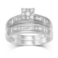 Unending Love 1/3ct TW Square Top Bridal Ring - White by Unending Love