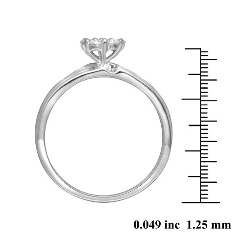  Unending Love 10k White Gold 13ct TDW Diamond Flower Top Bridal Ring by Unending Love