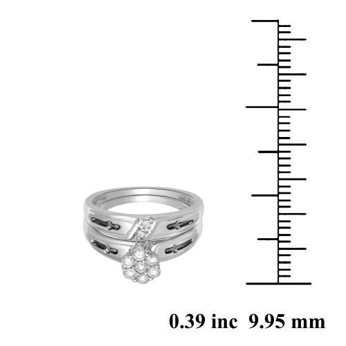  Unending Love 10k White Gold 13ct TDW Diamond Flower Top Bridal Ring by Unending Love