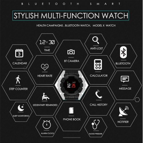  Unexceptionable-Smartwatch Smart Watch Fitness Tracker,V587 Heart Rate Smart Watch Pulse Blood Pressure Smart Bracelet to Swimming Diving Waterproof Wristwatch for Outdoor Sport Watch