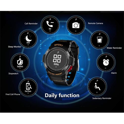  Unexceptionable-Smartwatch Smart Watch Fitness Tracker, F6 Bluetooth 4.0 Smart Watch Waterproof Sleep Monitor Remote Camera GPS Sports