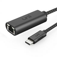 [아마존 핫딜]  [아마존핫딜]Uni USB-C to Ethernet Adapter, uni USB Thunderbolt 3/Type-C to RJ45 Gigabit Ethernet LAN Network Adapter Compatible for MacBook Pro 2018/2017, MacBook Air and More - Gray
