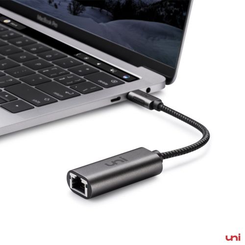  [아마존 핫딜]  [아마존핫딜]Uni USB-C to Ethernet Adapter, uni USB Thunderbolt 3/Type-C to RJ45 Gigabit Ethernet LAN Network Adapter Compatible for MacBook Pro 2018/2017, MacBook Air and More - Gray