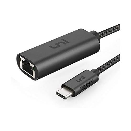  [아마존베스트]Uni USB-C to Ethernet Adapter, uni USB Thunderbolt 3/Type-C to RJ45 Gigabit Ethernet LAN Network Adapter Compatible for MacBook Pro 2018/2017, MacBook Air and More - Gray