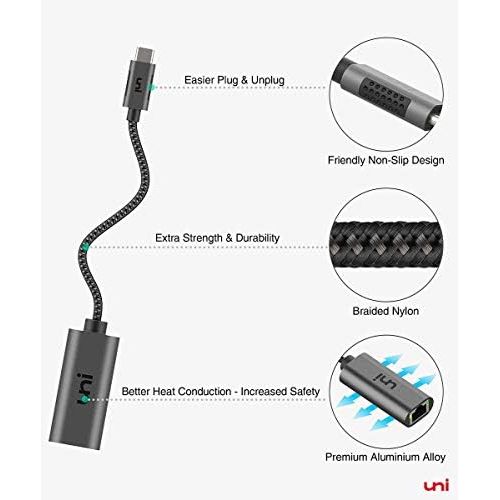  [아마존베스트]Uni USB-C to Ethernet Adapter, uni USB Thunderbolt 3/Type-C to RJ45 Gigabit Ethernet LAN Network Adapter Compatible for MacBook Pro 2018/2017, MacBook Air and More - Gray