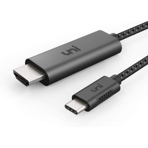  [아마존베스트]Uni USB C to HDMI Cable 4K Cable (4K@60Hz), uni USB Type-C to HDMI Cable [Thunderbolt 3 Compatible] for MacBook Pro 2018/2017, MacBook Air/iPad Pro 2018, Samsung S10, and More - Gray -