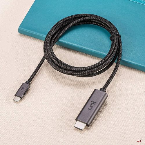  [아마존베스트]Uni USB C to HDMI Cable 4K Cable (4K@60Hz), uni USB Type-C to HDMI Cable [Thunderbolt 3 Compatible] for MacBook Pro 2018/2017, MacBook Air/iPad Pro 2018, Samsung S10, and More - Gray -