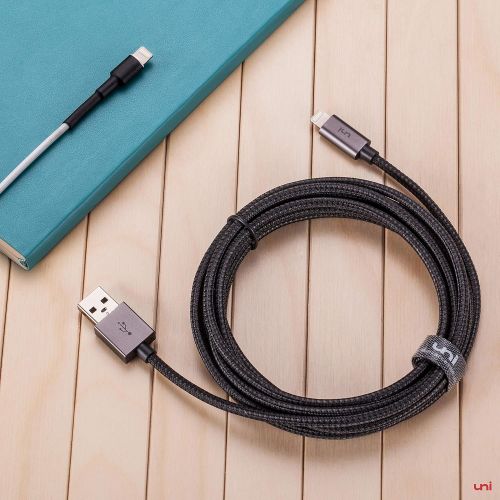  [아마존 핫딜]  [아마존핫딜]Uni Lightning-Kabel, Nylon geflochten [Apple MFi-Zertifizierung], uni Lightning-zu-USB-A-Kabel, angeschlossen Ein einzigartiger Schrumpfschlauch, kompatibel mit iPhone XS Max/XS/XR/X,