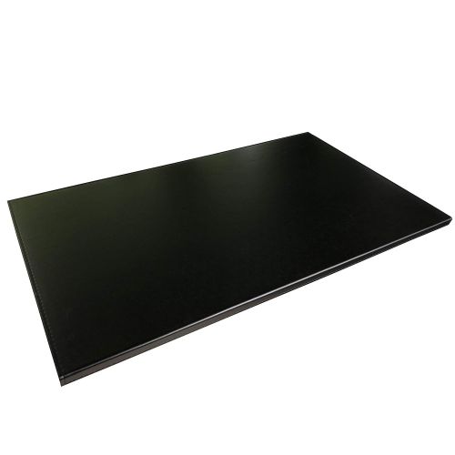  Uni Non-Slip Soft Leather Surface Office Desk Mouse Mat Pad with Full Grip Fixation Lip Table Blotter Protector 35.4”x 15.8 Leather Mat Edge-Locked（Black）