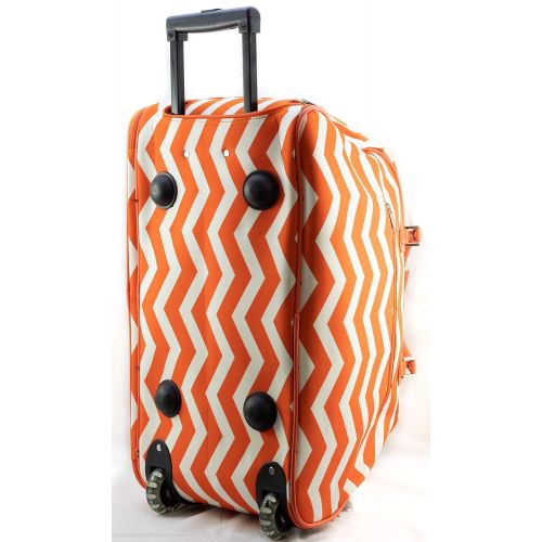  Uni Collections 21-Inch Wheeled Duffle Bag (Chevron Orange White)