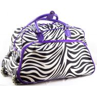 Uni Collections 21-Inch Wheeled Duffle Bag (Zebra Print Actual Purple)