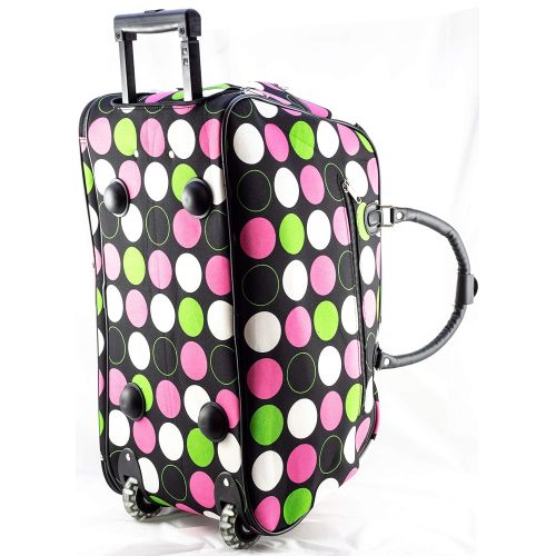  Uni Collections 21-Inch Wheeled Duffle Bag (Polka Dots MultiColor)