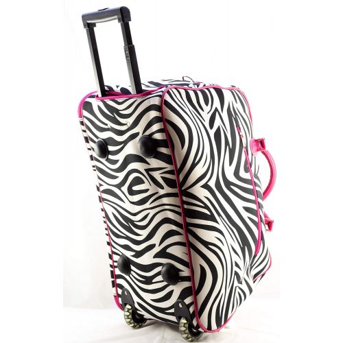  Uni Collections 21-Inch Wheeled Duffle Bag (Chevron Pink White)