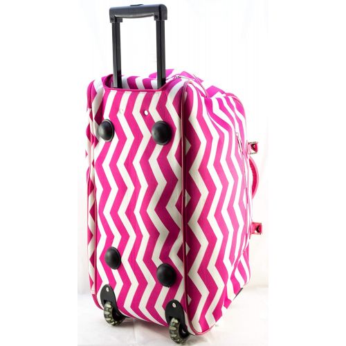  Uni Collections 21-Inch Wheeled Duffle Bag (Chevron Pink White)