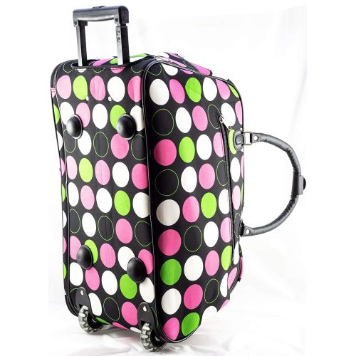  Uni Collections 21-Inch Wheeled Duffle Bag (Chevron Pink White)