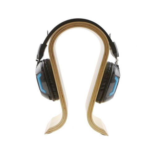  UniGift Wooden Wood Omega Headphone Stand, Gaming Headset Display, Headphone Holder Hanger (Birch Wood)