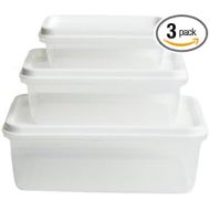 Unica Food Storage Container with Airtight Lid, Stackable Storage Boxes for Cereal, Snacks, BPA-Free, Microwave, Dishwasher & Freezer Safe, Set of 3, White, 7, 14, 18 oz, 4.5x4.5x2.51 in