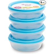 Unica Round Food Container, BPA-free Microwave Bowls with Lids, Airtight Container, Stackable Bowl Set, Freezer-safe, Dishwasher Safe, Set of 4, 8 oz, 4.56x4.56x1.61 in