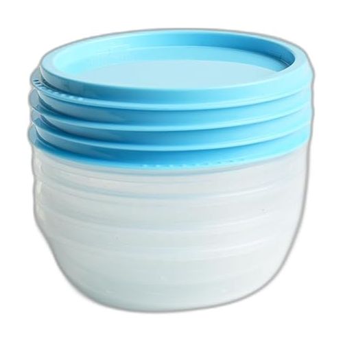  Unica Round Food Container, BPA-free Microwave Bowls with Lids, Airtight Container, Stackable Bowl Set, Freezer-safe, Dishwasher Safe, Set of 4, 8 oz, 4.56x4.56x1.61 in