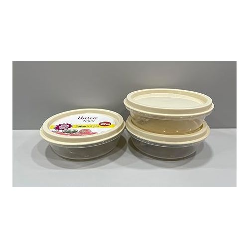  Unica Round Food Container, BPA-free Microwave Bowls with Lids, Airtight Container, Stackable Mixing Bowl Set, Freezer-safe, Dishwasher Safe, Set of 3, 8 oz, 4.56x4.56x1.61 in