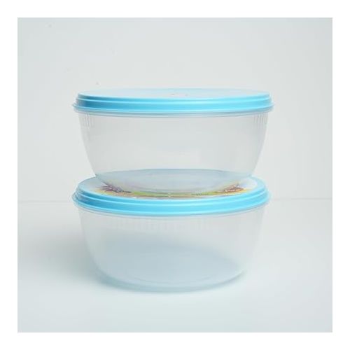  Unica Round Food Container, BPA-free Microwave Bowls with Vent Lids, Airtight Container, Stackable Freezer & Dishwasher Safe, Set of 2, 34 oz, 7.69x7.69x3.66 in