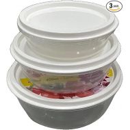 Unica Round Food Container, BPA-free Microwave Bowls with Lids, Airtight Container, Stackable Bowl Set, Freezer-safe, Dishwasher Safe, Set of 3, 7, 15, 18 oz, 6.12x6.12x2.54 in